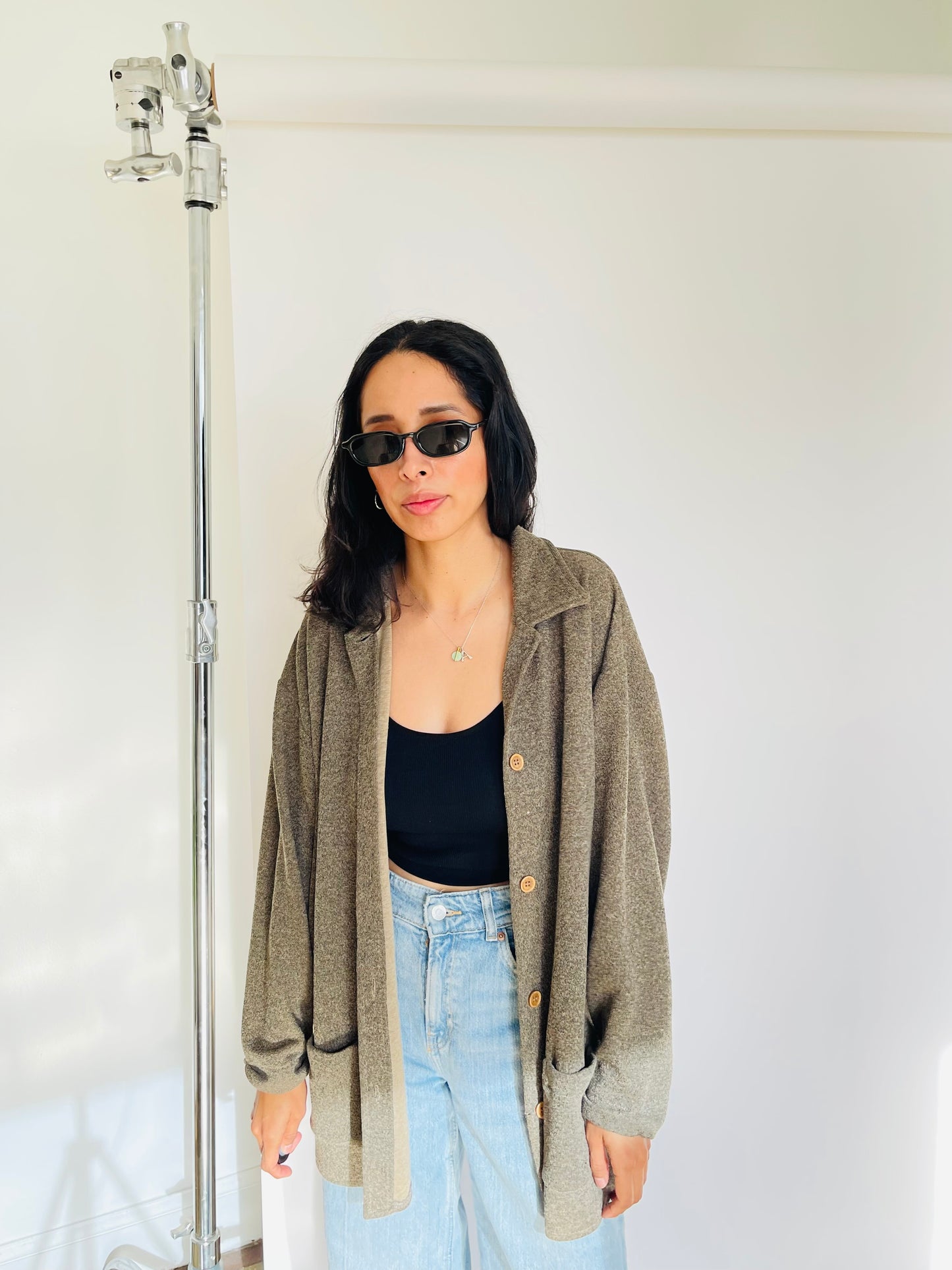 Vintage Oversized Brown Cardigan