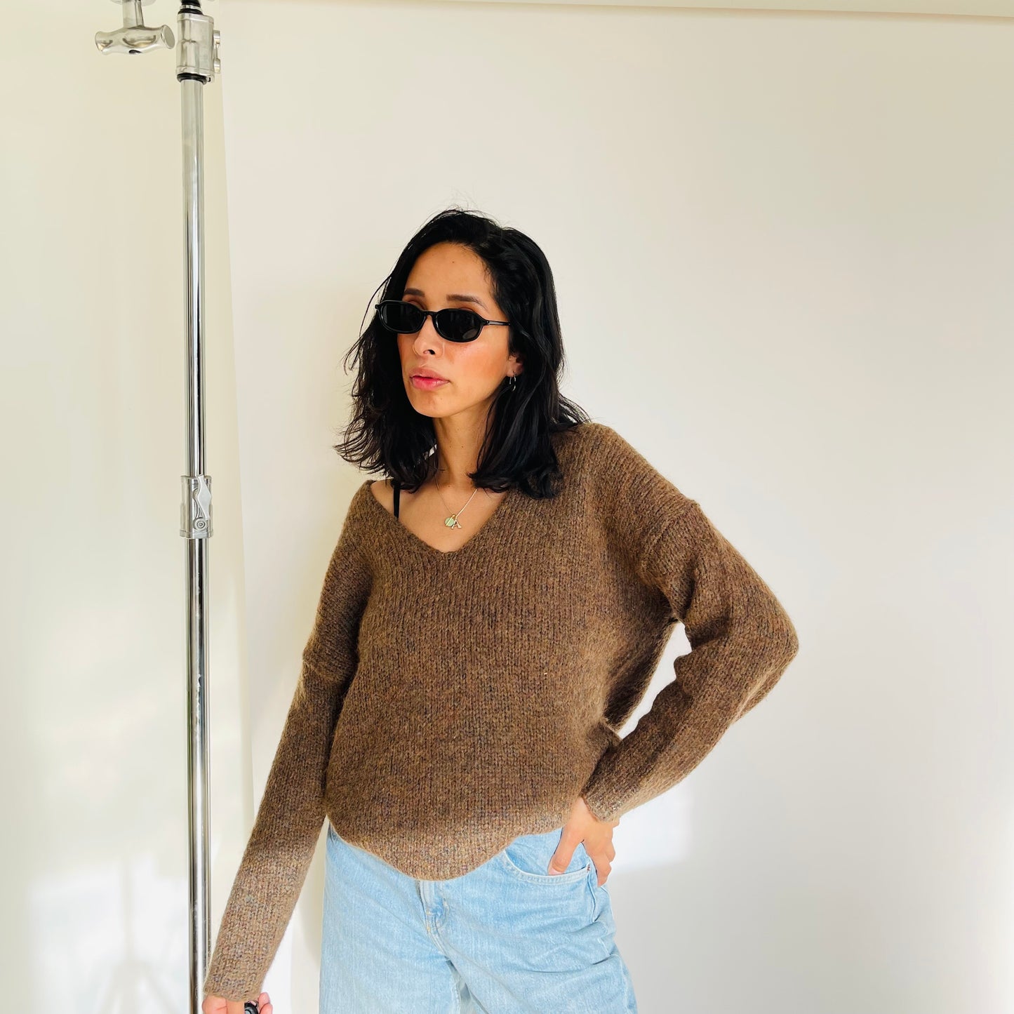 Vintage Brown Wool Blend Sweater