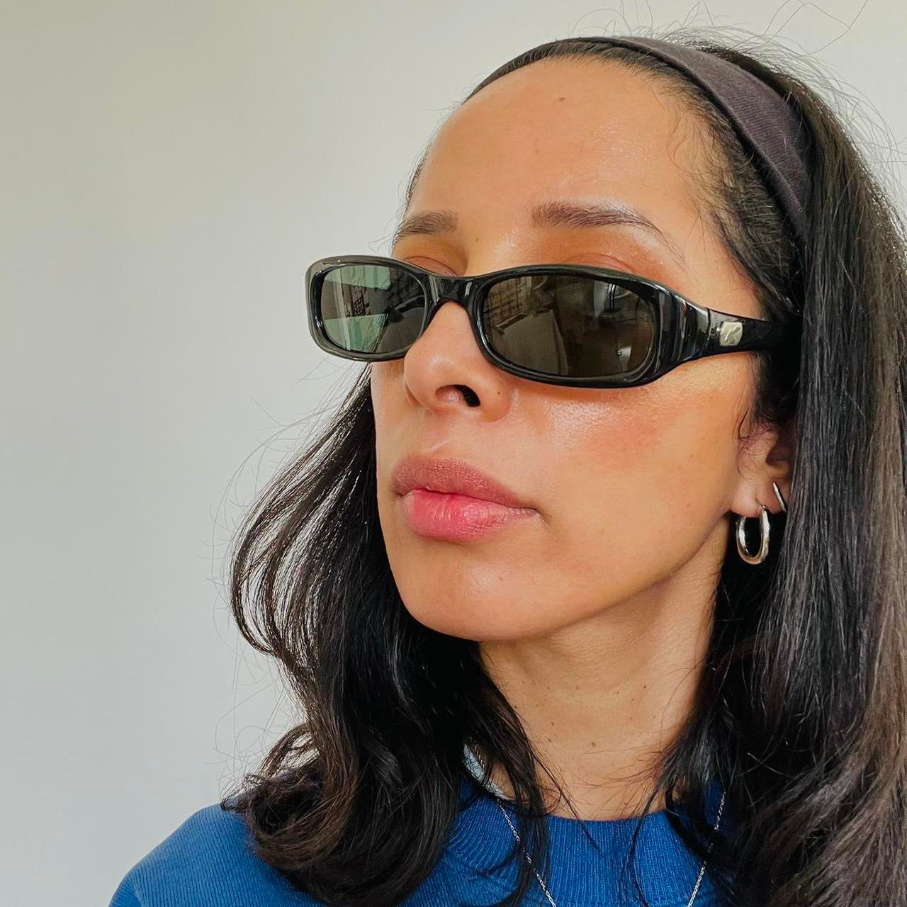 Vintage 90s Black Rectangle Sunglasses
