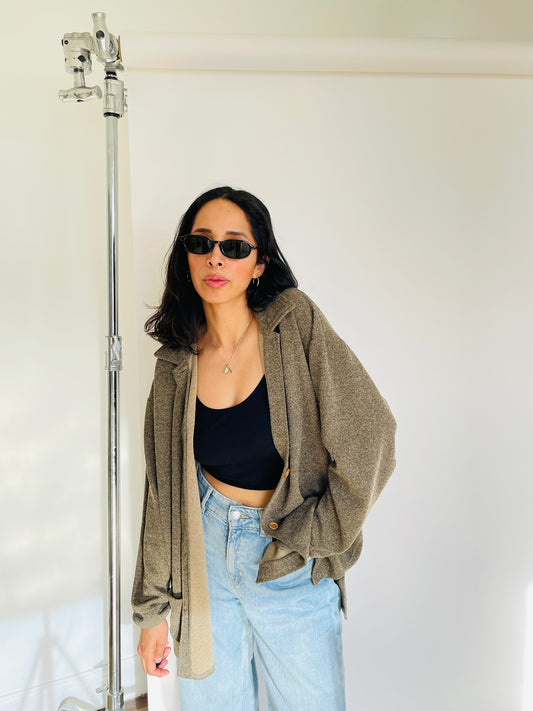 Vintage Oversized Brown Cardigan