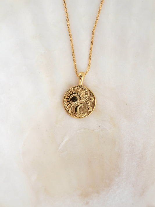 Dainty Moon & Sun Necklace