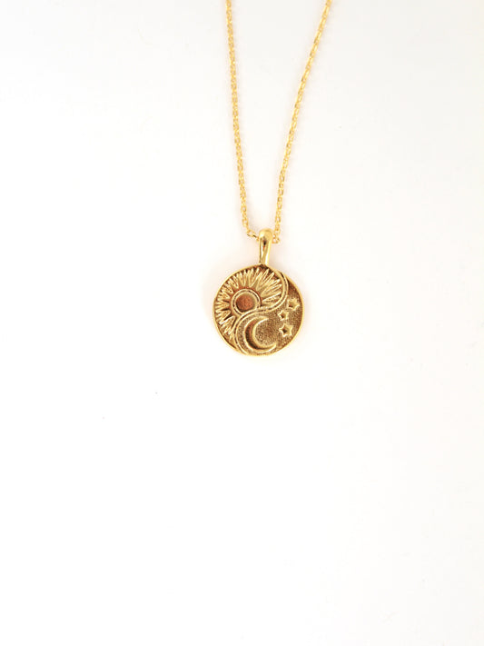 Dainty Moon & Sun Necklace