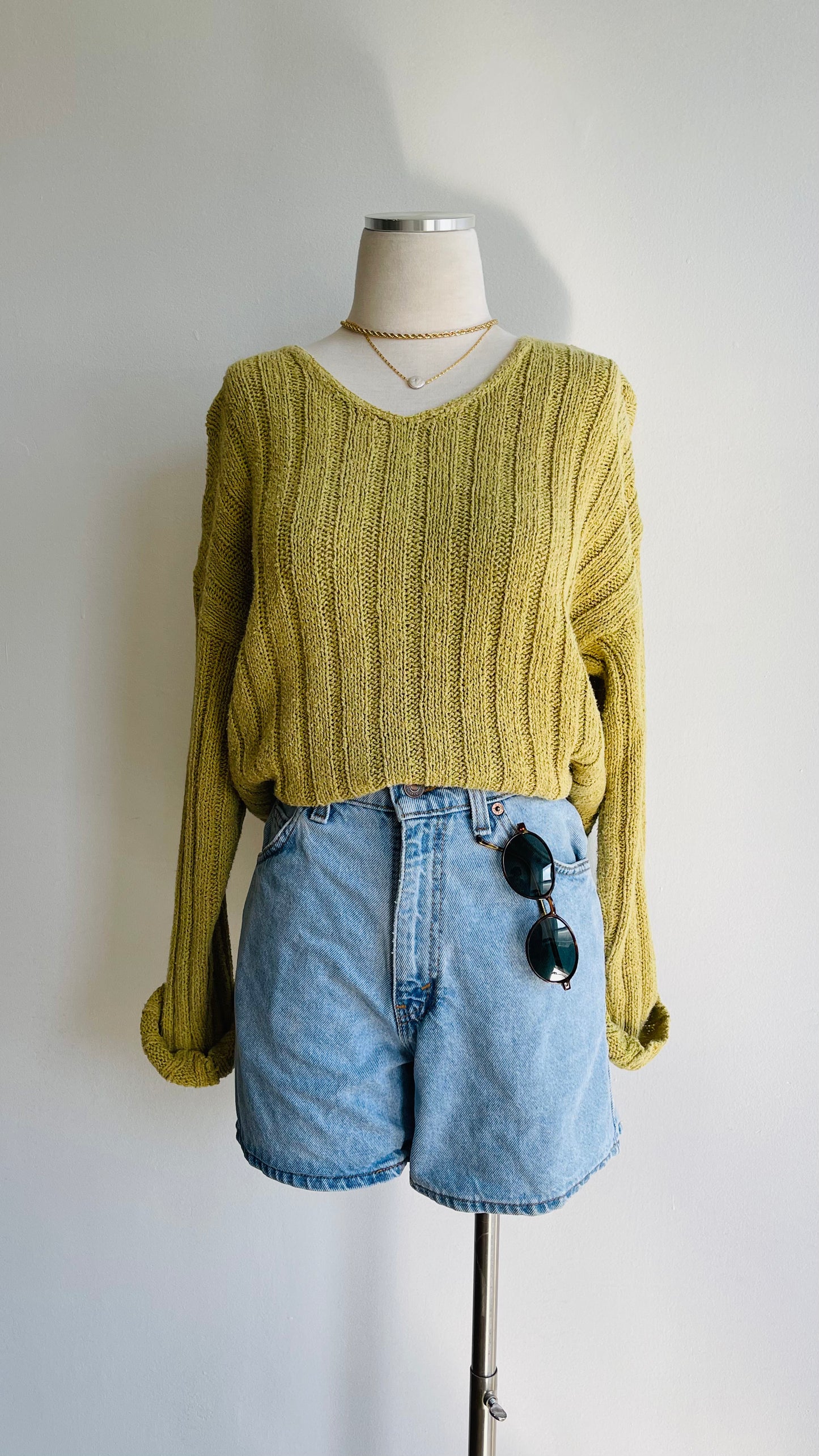 Vintage 90s Green Sweater Top